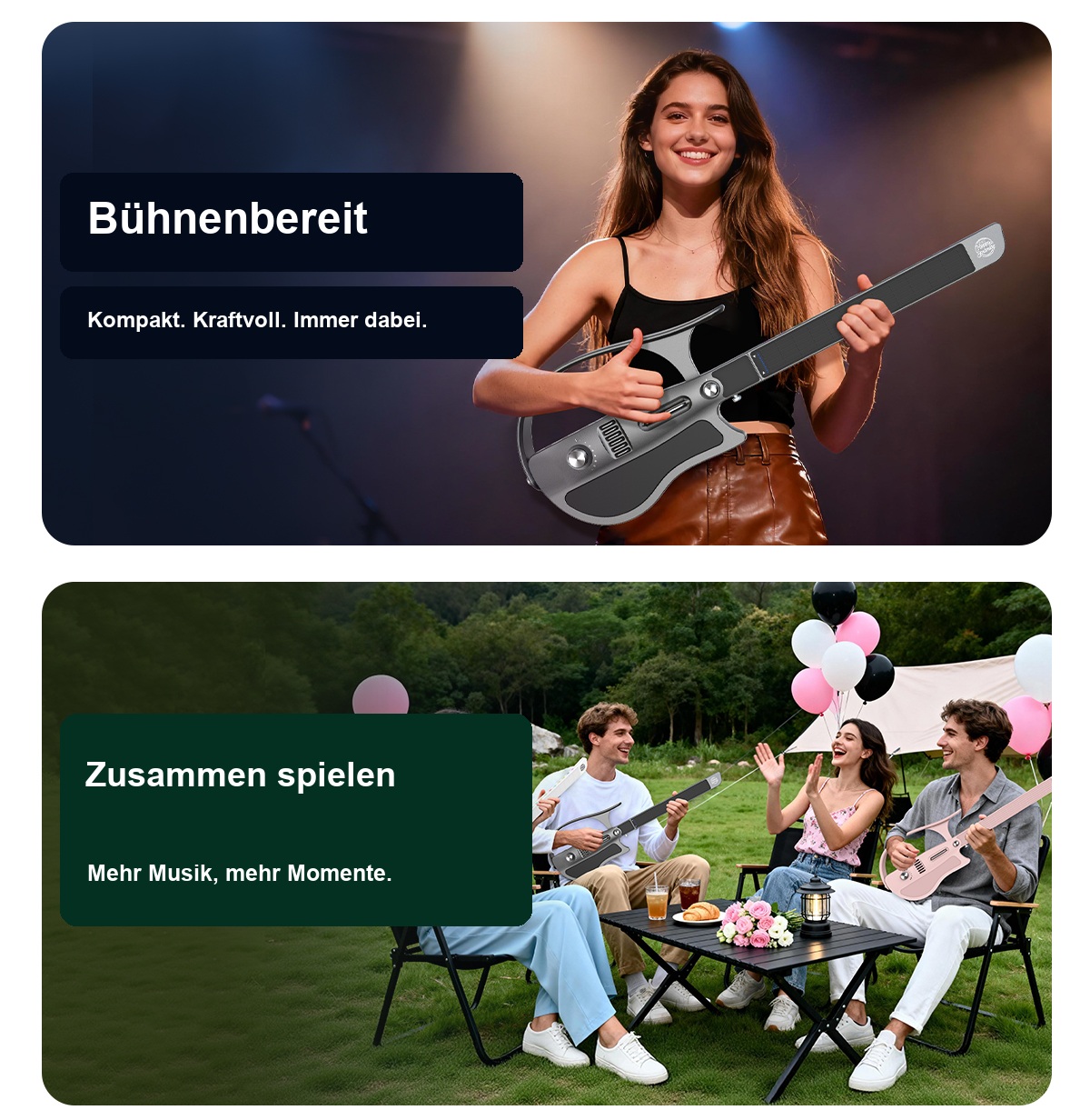 Smart Guitar auf der Bühne und beim gemeinsamen Spielen